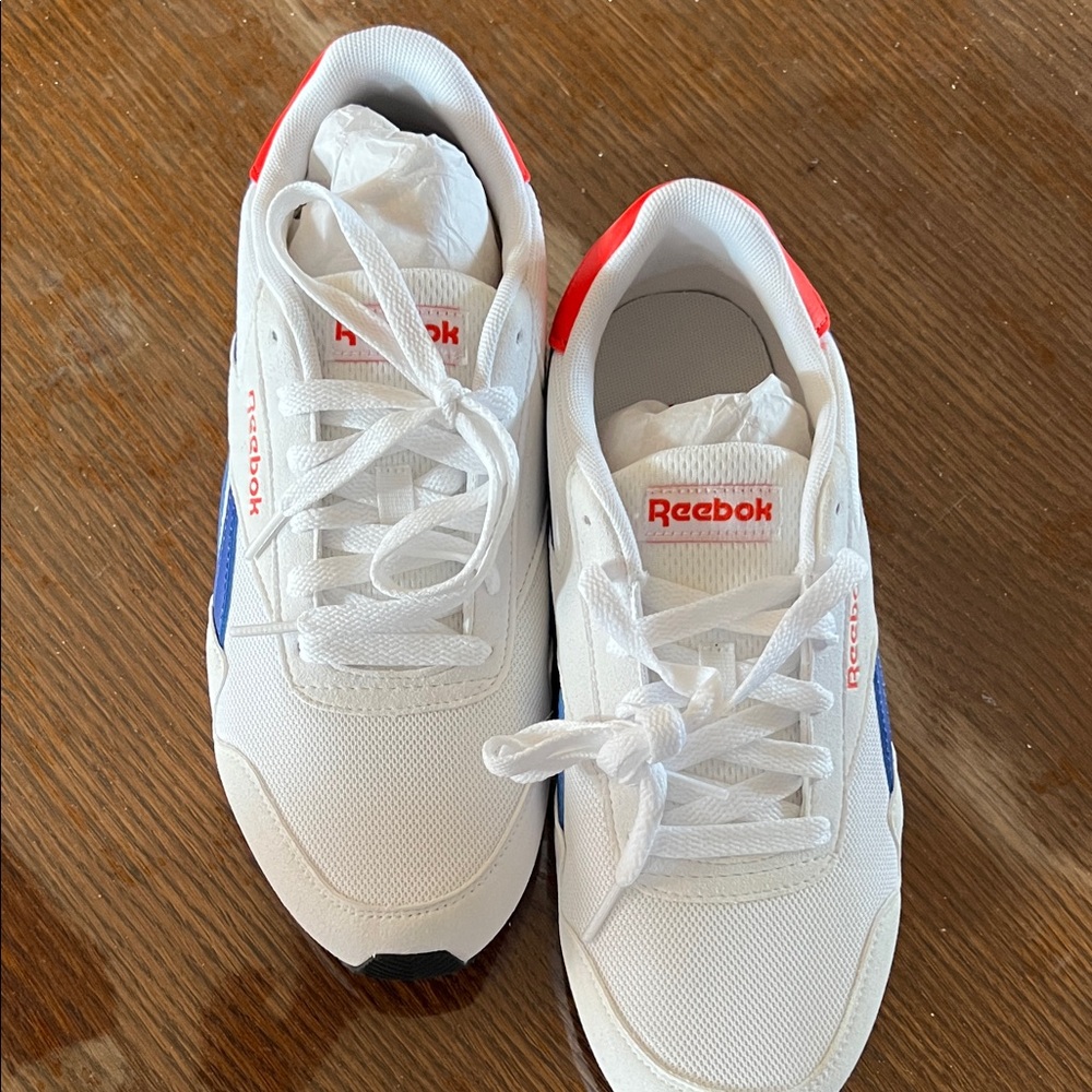 Reebok Kids White, Red, and Blue Sneakers